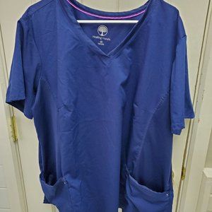 Healing Hands HH Works navy blue scrub top 4x!